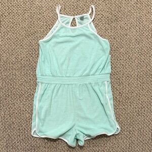 Old Navy Mint Green Girls' Size XXL Romper with White Trim